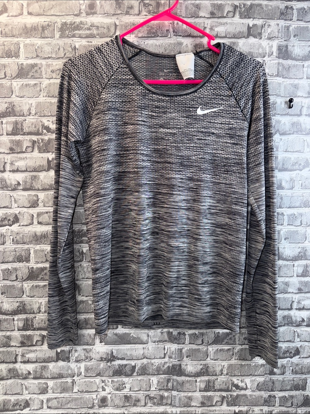 Nike Grey Marled Long Sleeve Performance‎ Top